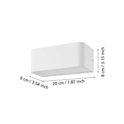 Eglo Vägglampa Sania 4 Aluminium Vit 10W 1300lm - 830 Varm Vit