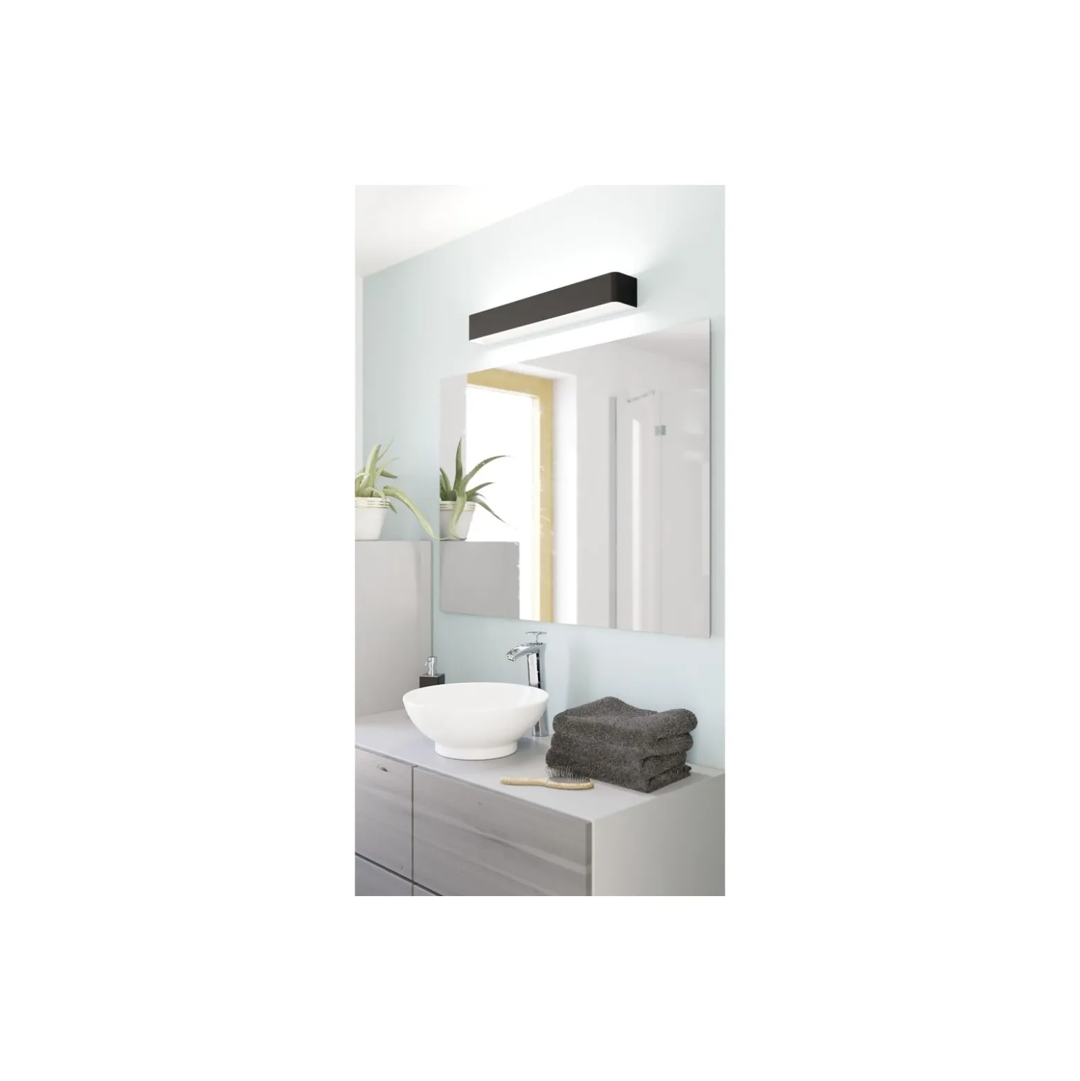 Eglo Vägglampa Sania 5 Stål Svart Vit 26.5W 3200lm - 830 Varm Vit | IP44