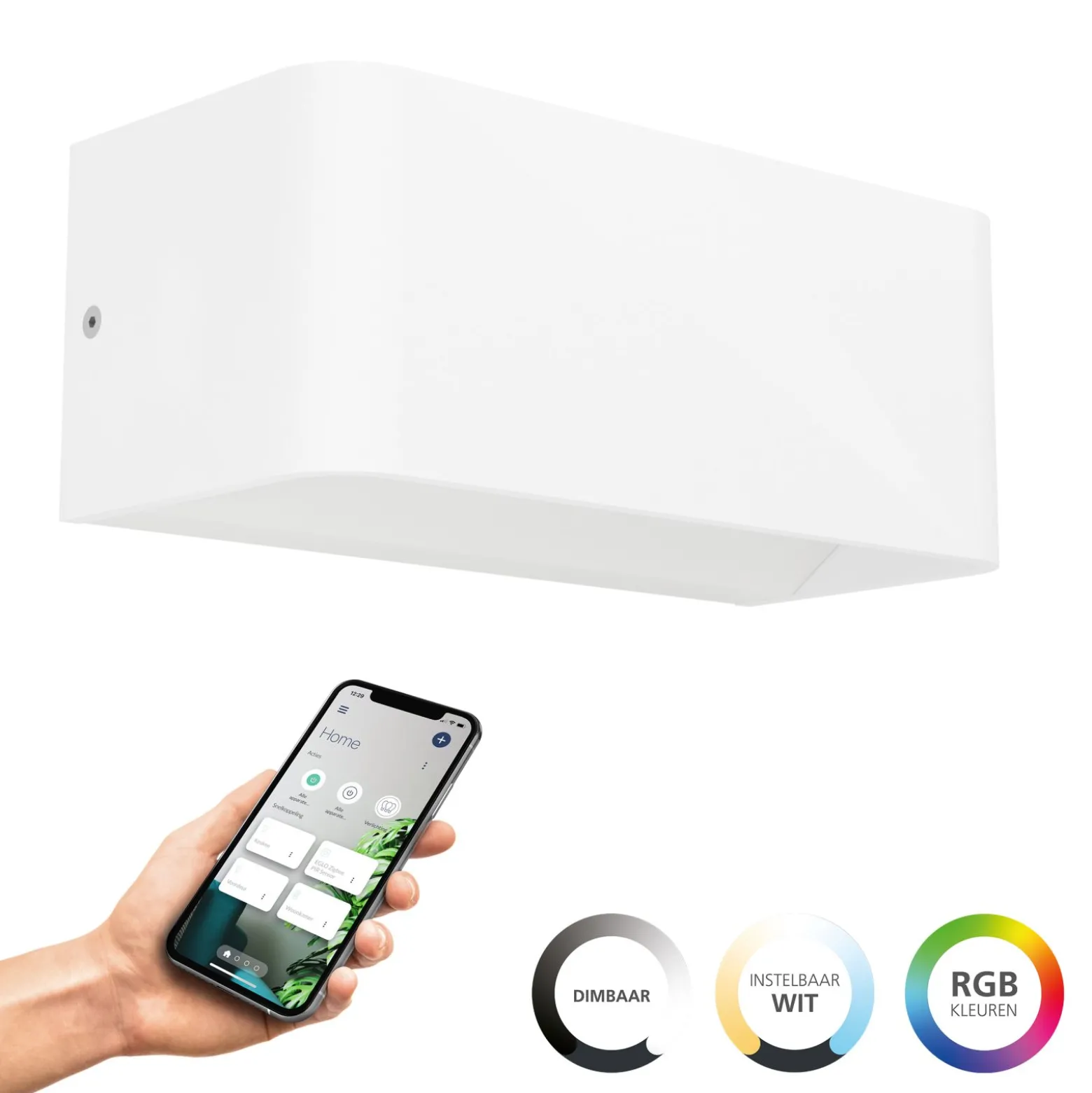 Eglo Vägglampa Sania-Z Aluminium Vit 10W 1180lm - 827-865 Justerbar Vit | IP55 - Dimbar