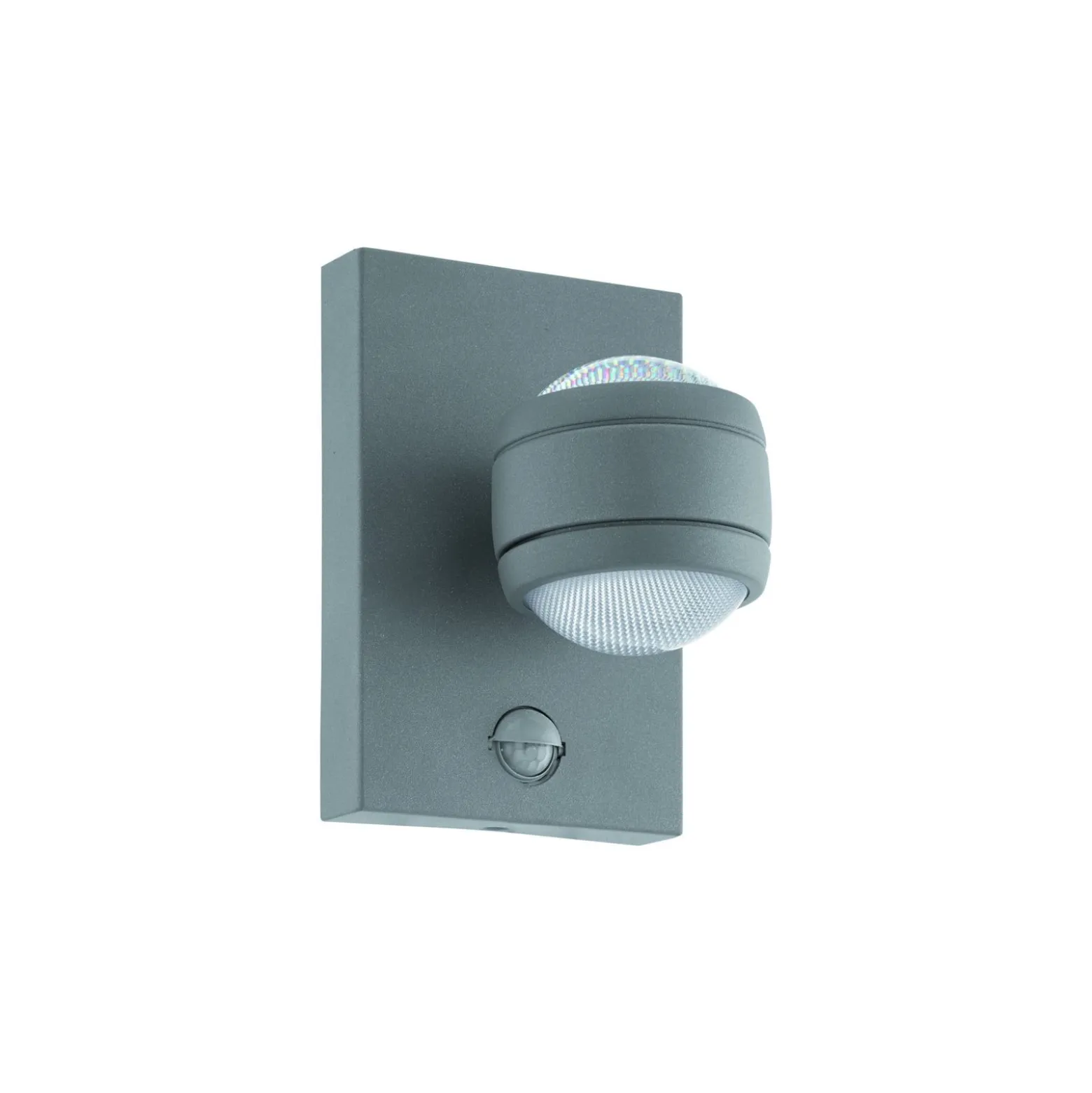 Eglo Vägglampa Sesimba 1 Stål Silver Up & Down 3W 330lm - 830 Varm Vit | IP44 - Rörelse- och Ljussensor