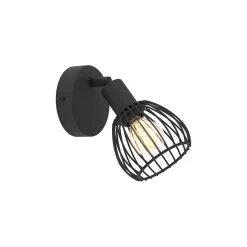 Eglo Vägglampa Sonni Stål Svart | IP20 - Passande för 1x E14