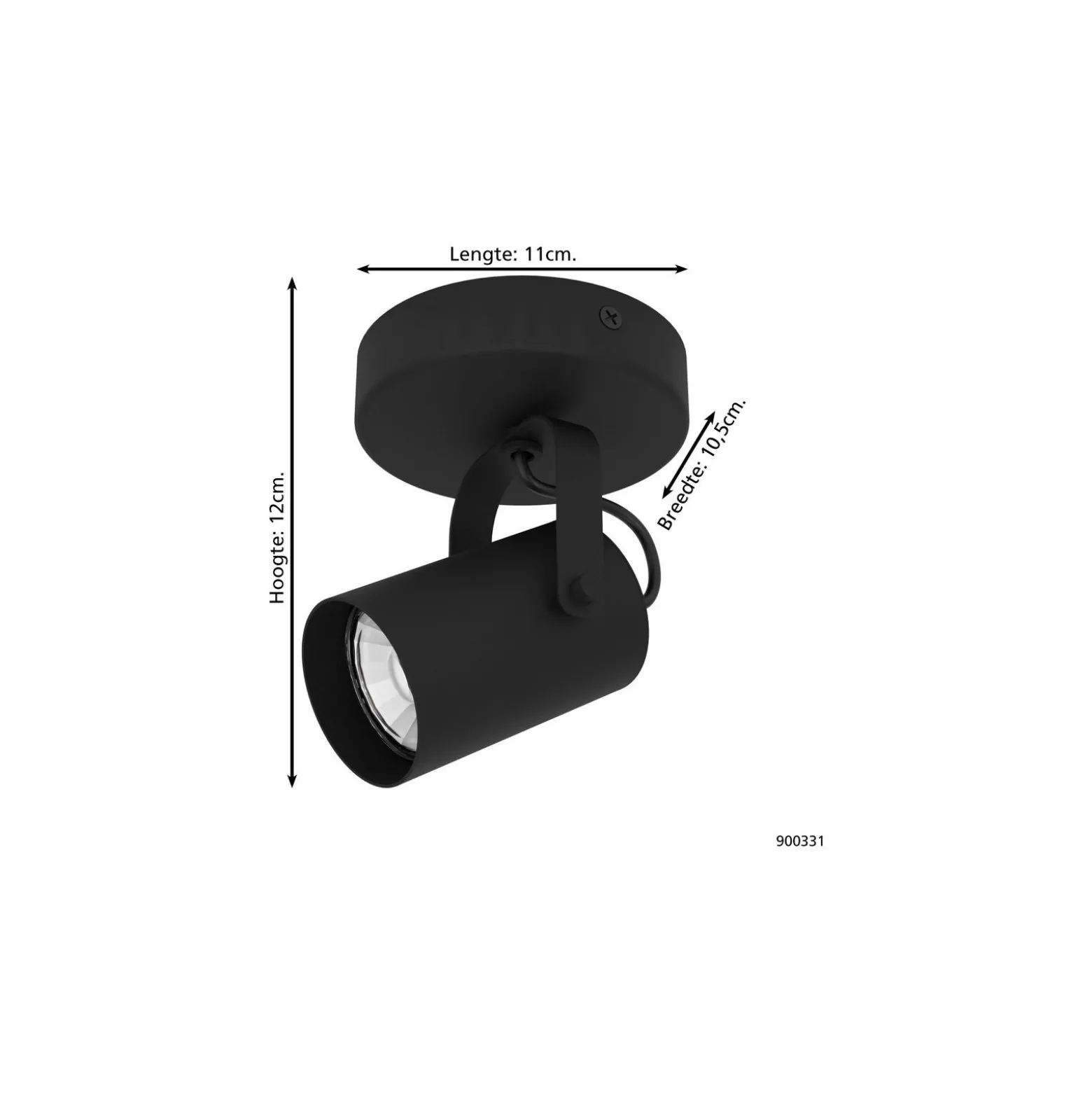 Eglo Vägglampa Sorego Stål Svart 2.8W 250lm - 830 Varm Vit | IP20 - Inkl. 1x GU10