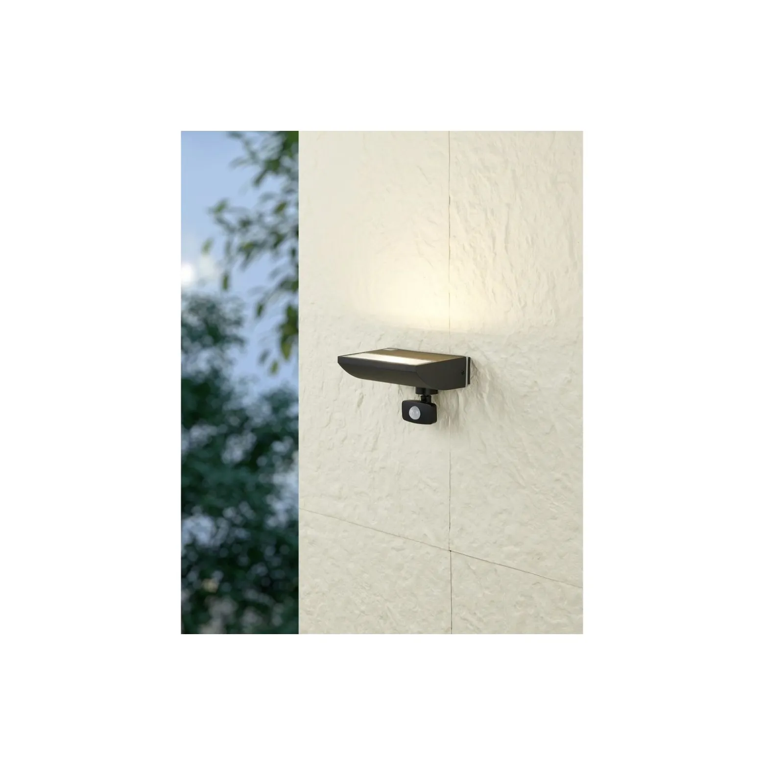 Eglo Vägglampa Sorronaro Aluminium Svart 10W 1000lm - 830 Varm Vit | IP65 - Rörelsesensor