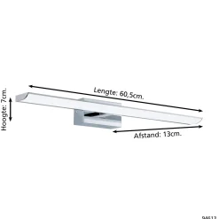 Eglo Vägglampa Tabiano Stål Krom 32W 900lm - 840 Kallvit