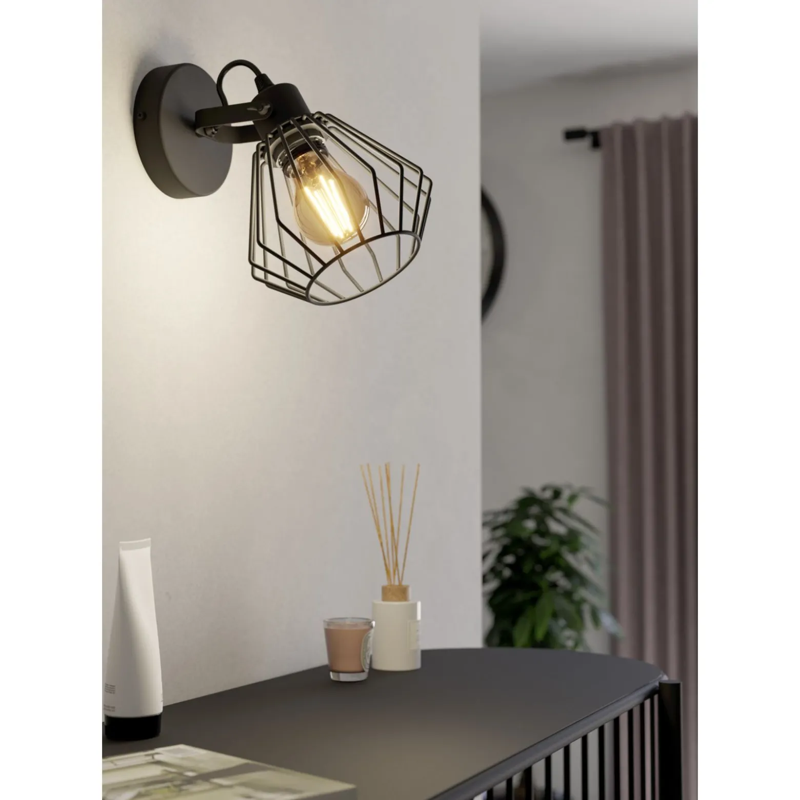 Eglo Vägglampa Tabillano Stål Svart | Passande För 1x E27
