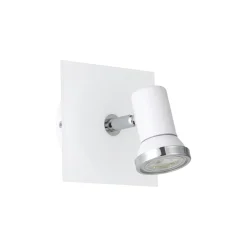 Eglo Vägglampa Tamara 1 Stål Vit Krom 2.8W 250lm - 830 Varm Vit | IP44 - Inkl. 1x GU10