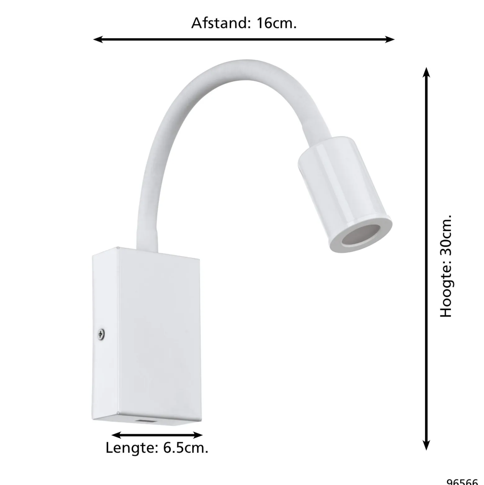 Eglo Vägglampa Tazzoli Stål Plast Vit 38W 320lm - 830 Varm Vit