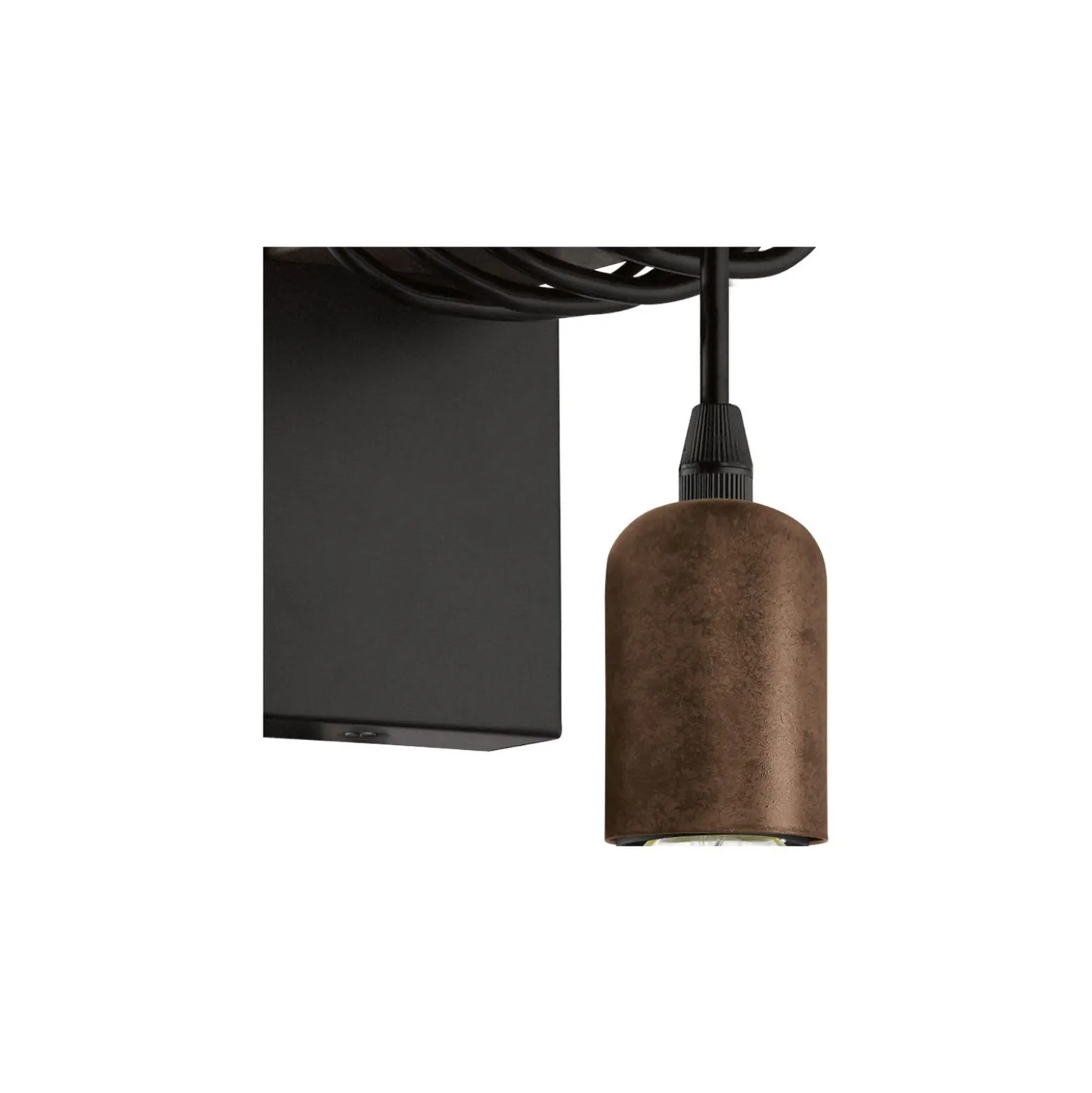 Eglo Vägglampa Townshend 4 Stål Svart Brun | IP20 - Passande för 1x E27