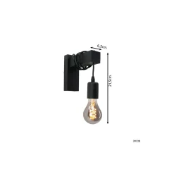 Eglo Vägglampa Townshend Trä Svart | Passande för E27