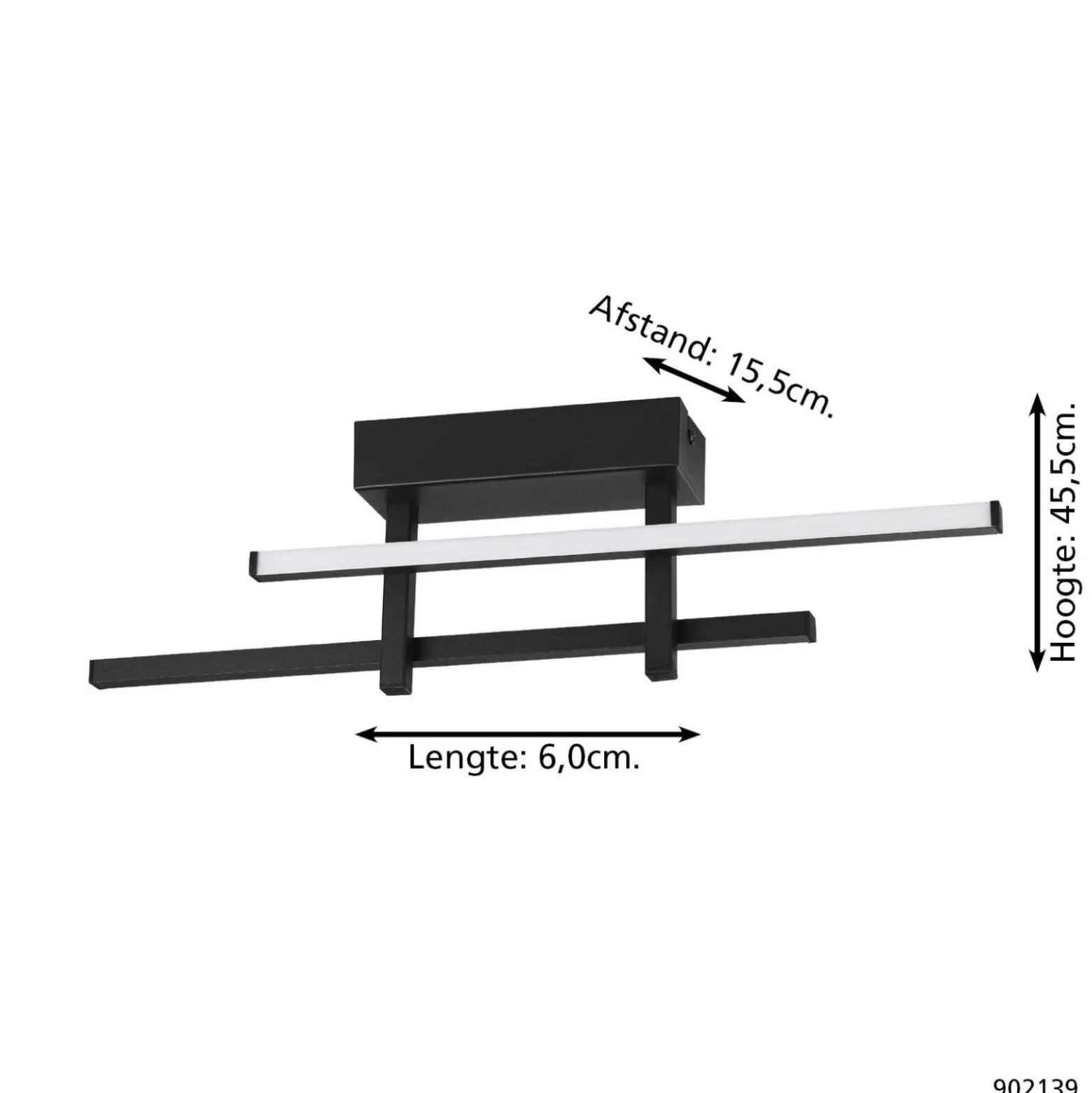 Eglo Vägglampa Trepiliano Aluminium Stål Svart 12W 1450lm - 830 Varm Vit