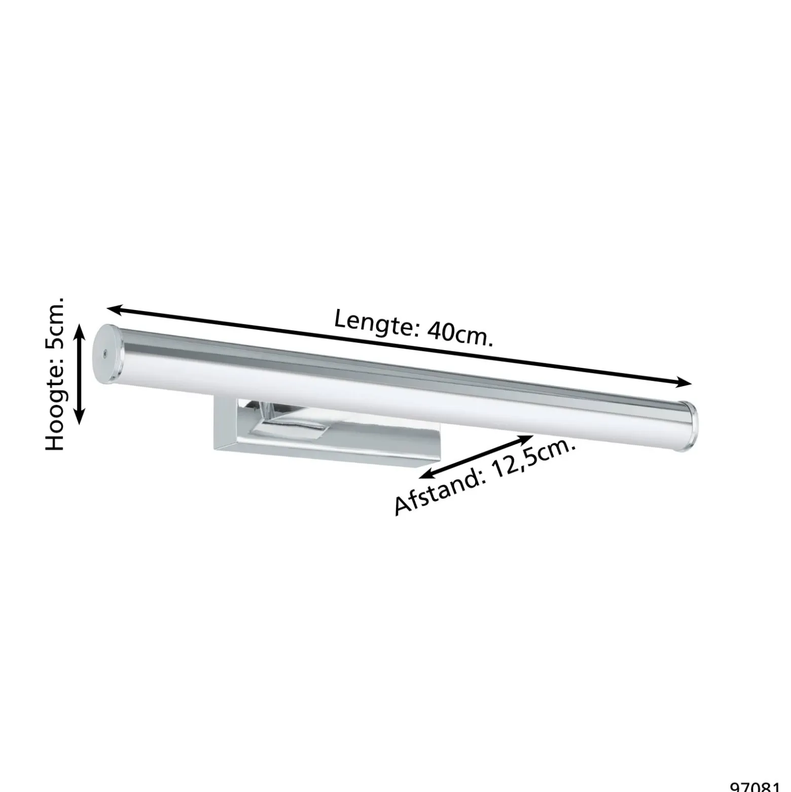 Eglo Vägglampa Vadumi Plast Krom 74W 900lm - 840 Kallvit | IP44