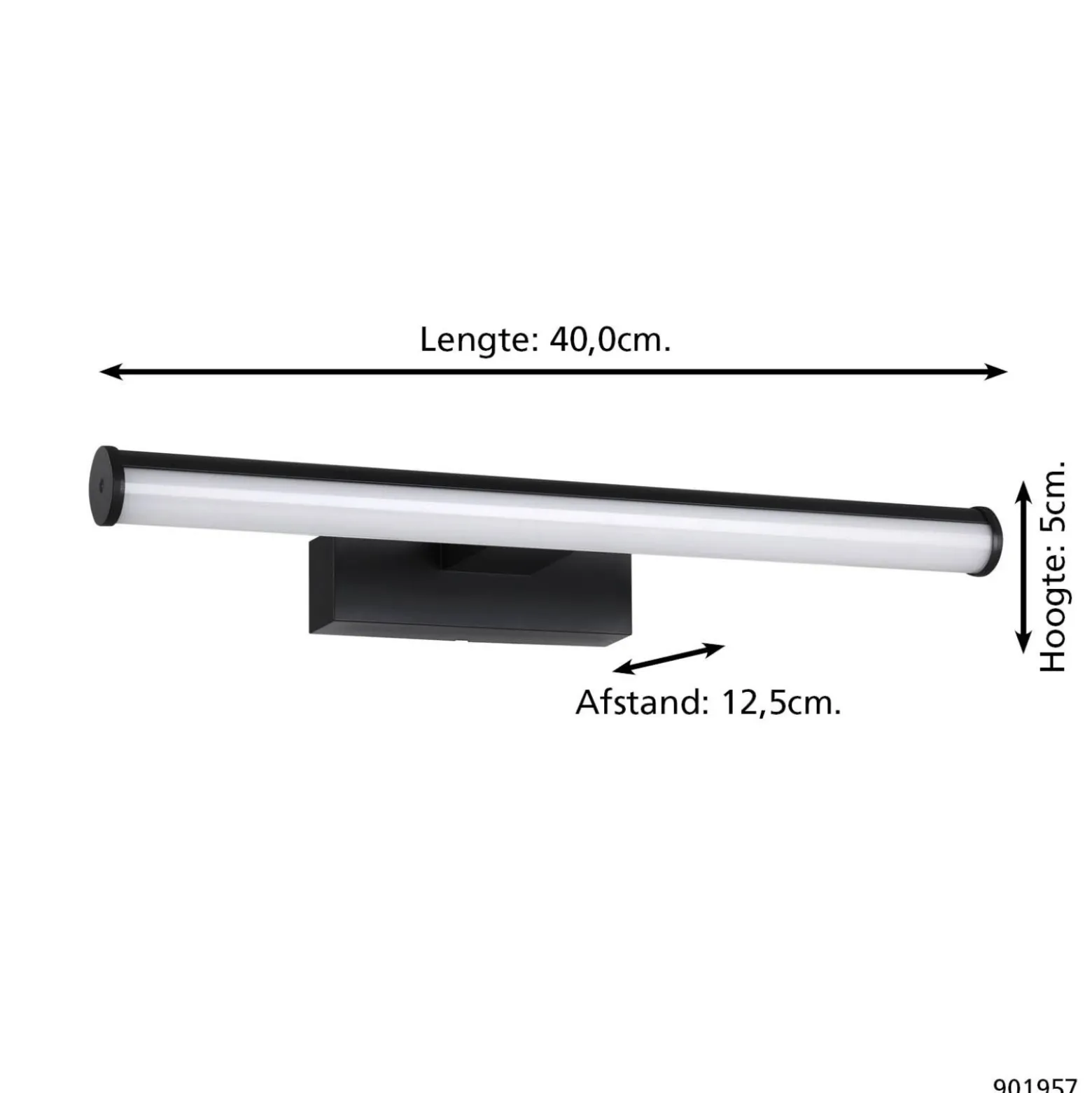 Eglo Vägglampa Vadumi Plast Svart Vit 74W 900lm - 840 Kallvit | IP44