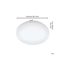 Eglo Vägg och Taklampa Frania Stål Vit 14.6W 1600lm - 830 Varm Vit | IP44