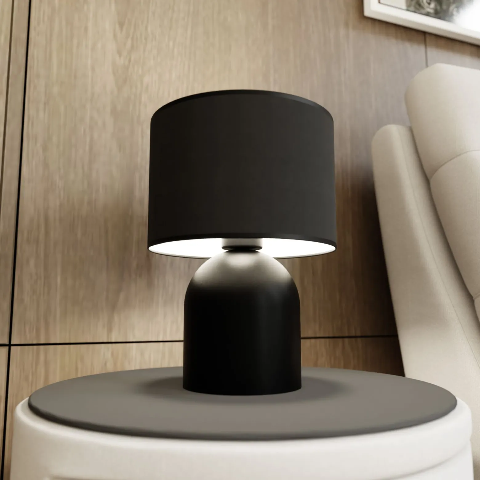 Emibig Bordslampa Aspen Stål Svart | Passande för 1x E27 - Max 15W
