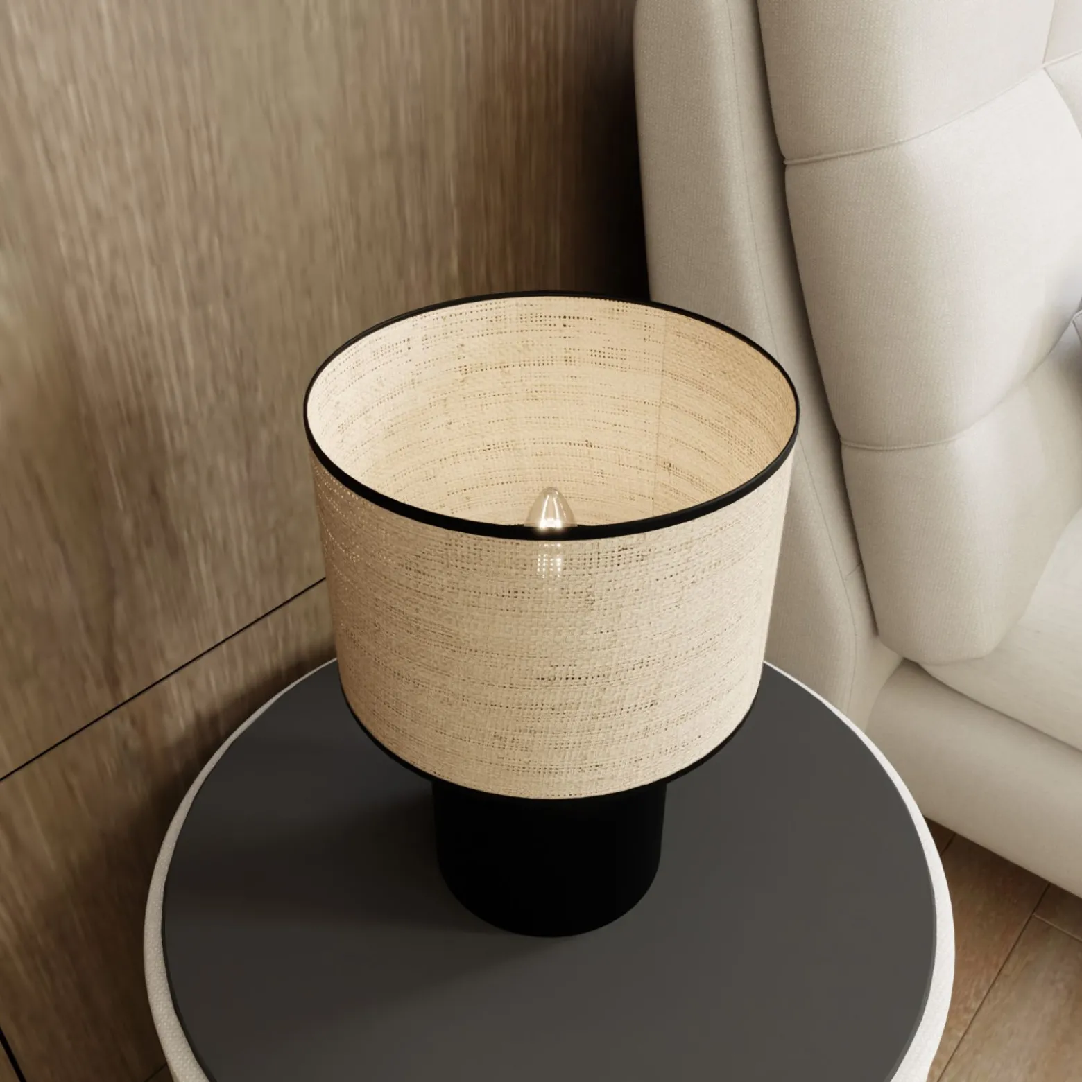 Emibig Bordslampa Aspen Stål Svart | Passande för 1x E27 - Max 15W