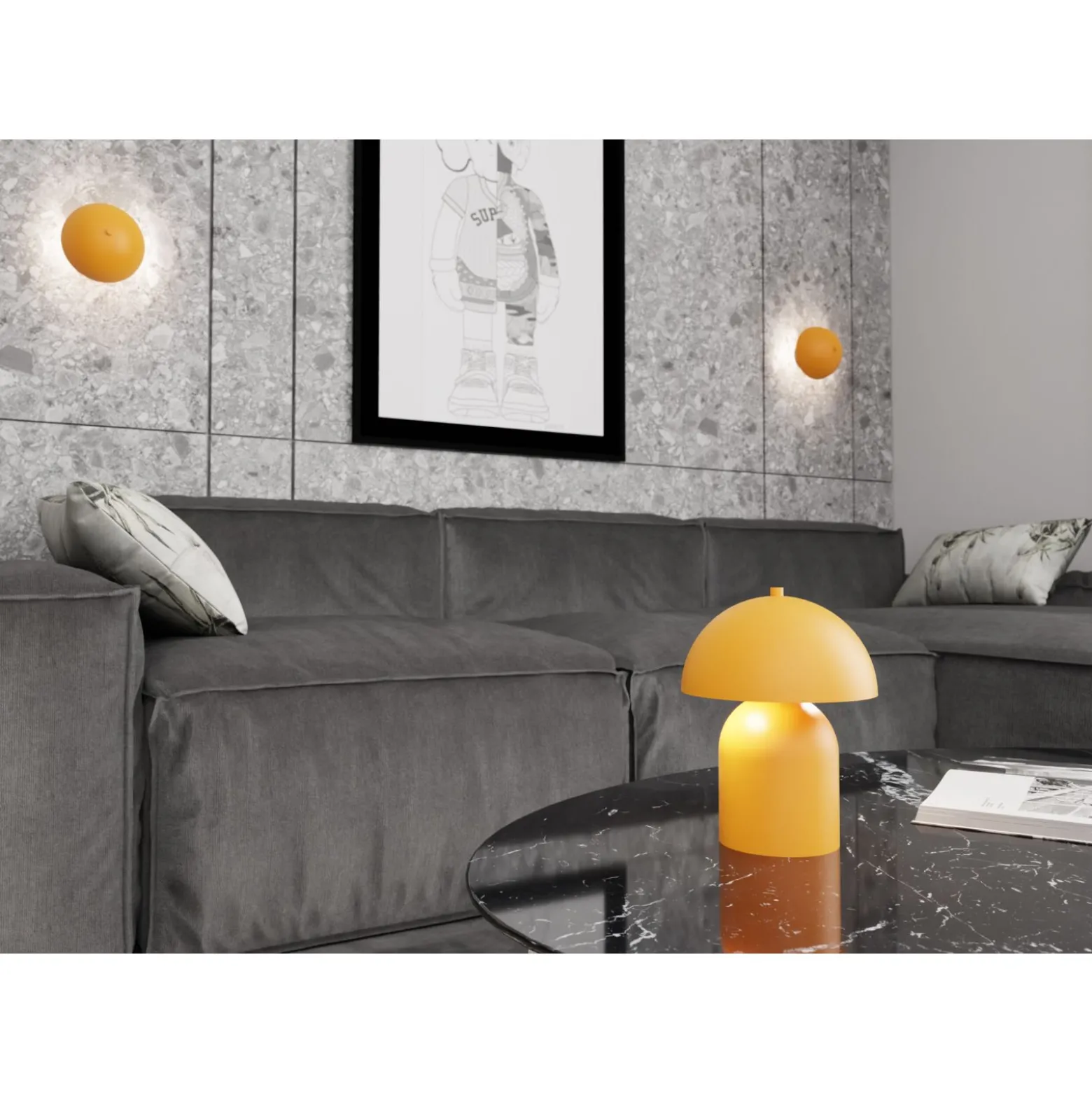 Emibig Bordslampa Mush Stål Apelsin | Passande för 2x G9 - Max 8W