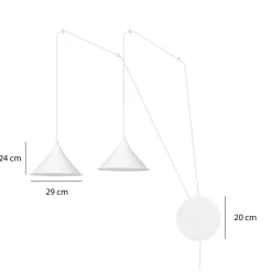 Emibig Pendellampa Abramo Stål Vit | Passande för 2x E27 - Max 15W