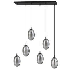 Emibig Pendellampa Astral Stål Svart | Passande för 6x E14 - Max 10W
