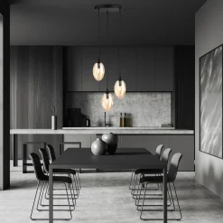 Emibig Pendellampa Astral Stål Svart | Passande för 3x E14 - Max 10W