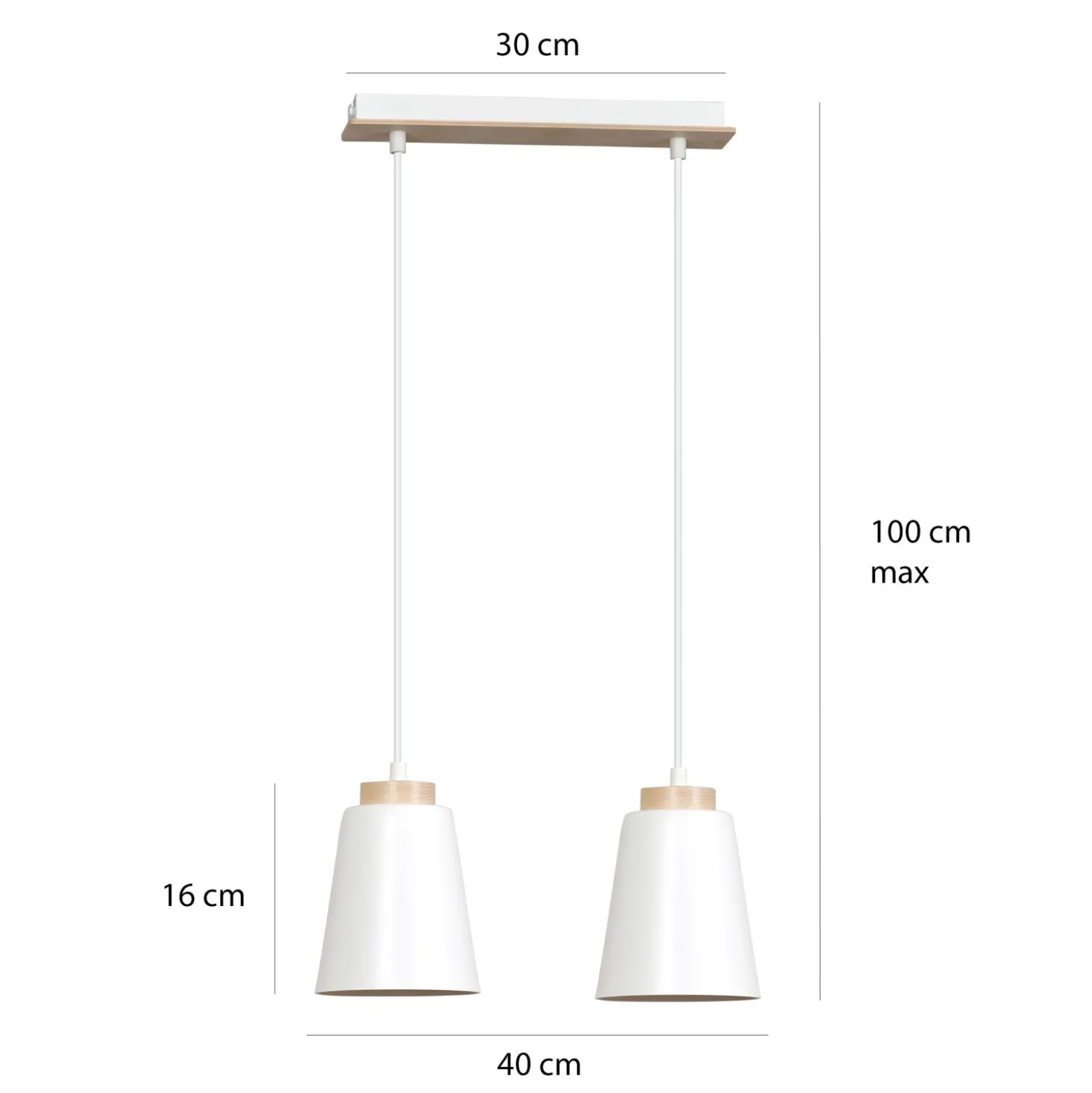 Emibig Pendellampa Bolero Stål Vit | Passande för 2x E27 - Max 15W