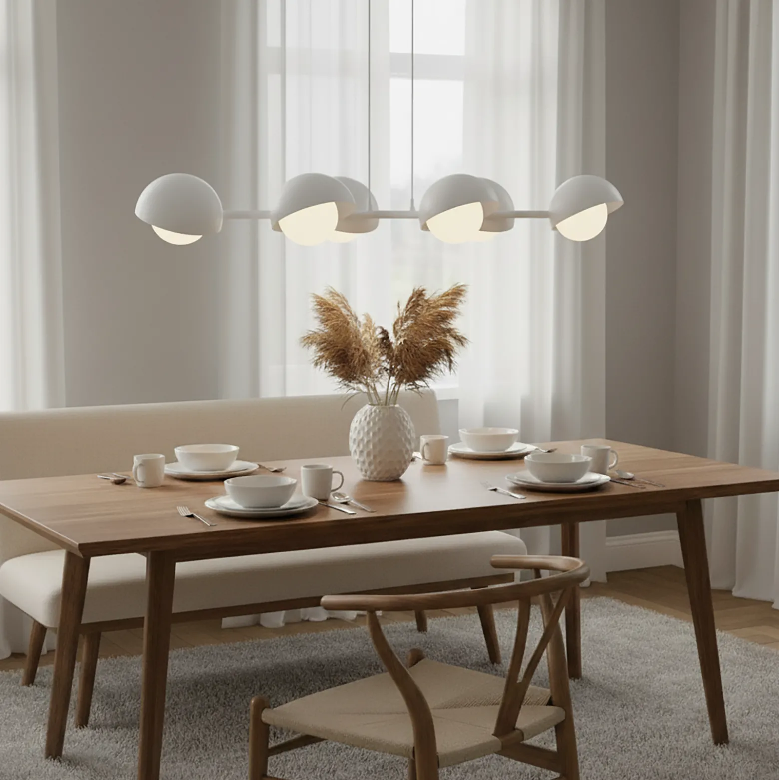 Emibig Pendellampa Boom Stål Vit | Passande för 6x G9 - Max 8W