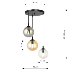Emibig Pendellampa Cosmo Stål Svart | Passande för 3x E14 - Max 10W