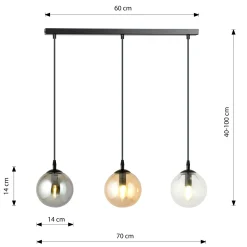 Emibig Pendellampa Cosmo Stål Svart | Passande för 3x E14 - Max 10W