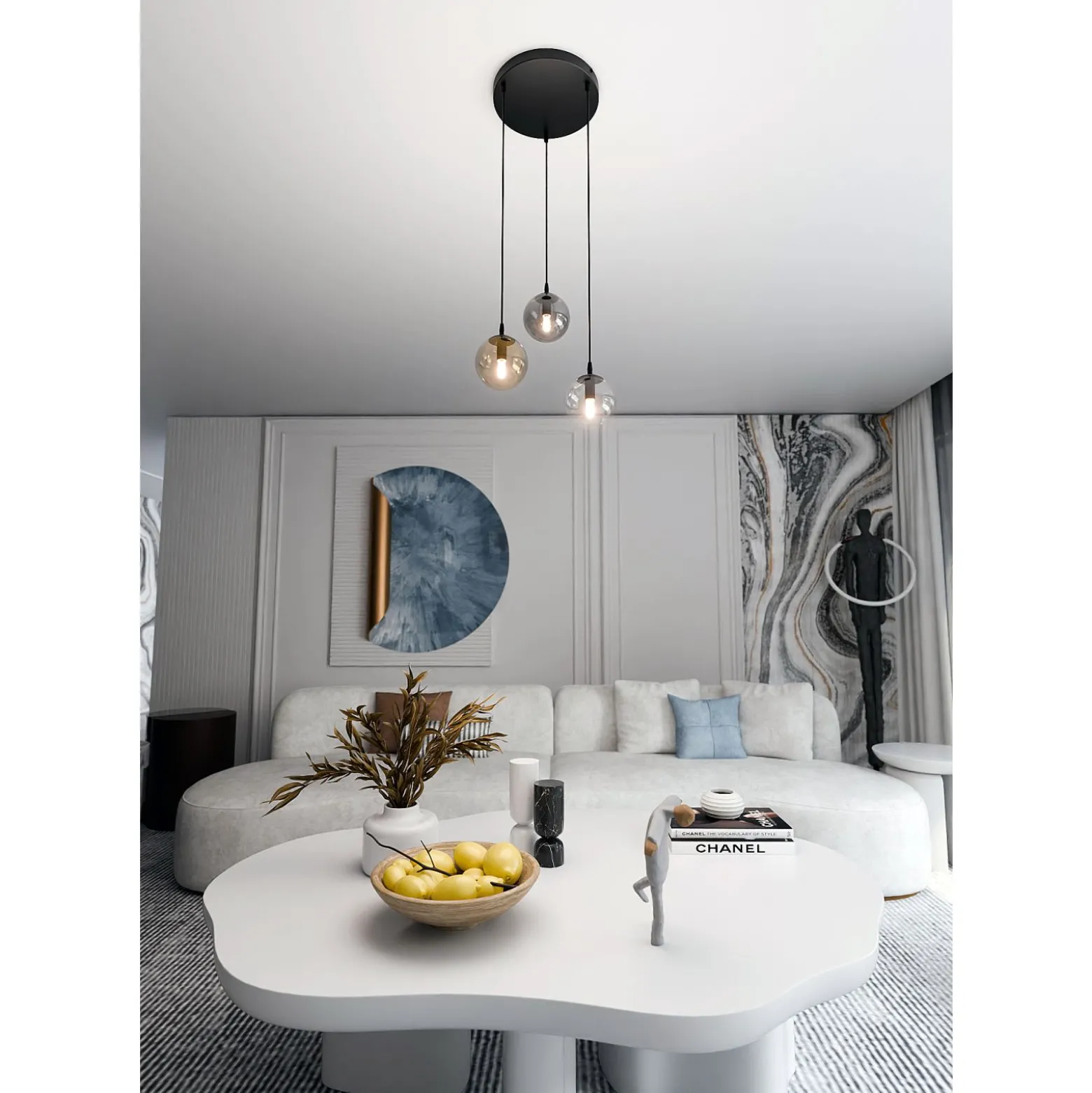 Emibig Pendellampa Cosmo Stål Svart | Passande för 3x E14 - Max 10W