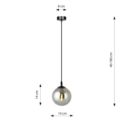 Emibig Pendellampa Cosmo Stål Svart | Passande för 1x E14 - Max 10W