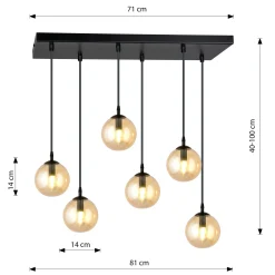 Emibig Pendellampa Cosmo Stål Svart | Passande för 6x E14 - Max 10W