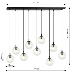 Emibig Pendellampa Cosmo Stål Svart | Passande för 9x E14 - Max 10W