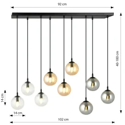 Emibig Pendellampa Cosmo Stål Svart | Passande för 9x E14 - Max 10W
