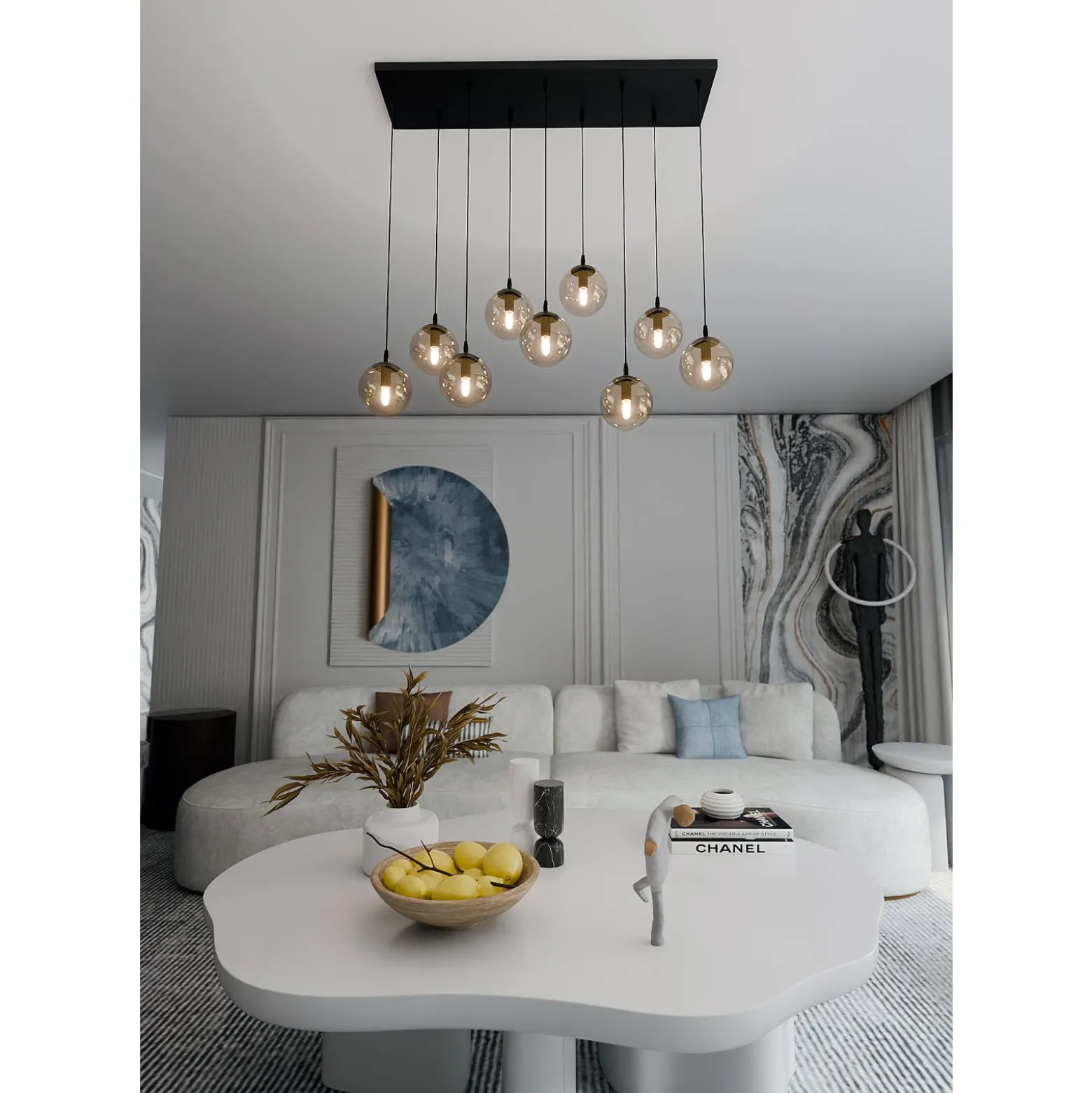 Emibig Pendellampa Cosmo Stål Svart | Passande för 9x E14 - Max 10W