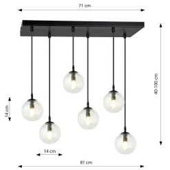 Emibig Pendellampa Cosmo Stål Svart | Passande för 6x E14 - Max 10W