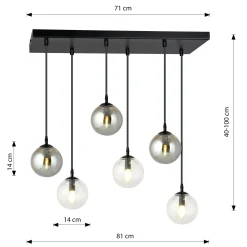 Emibig Pendellampa Cosmo Stål Svart | Passande för 6x E14 - Max 10W