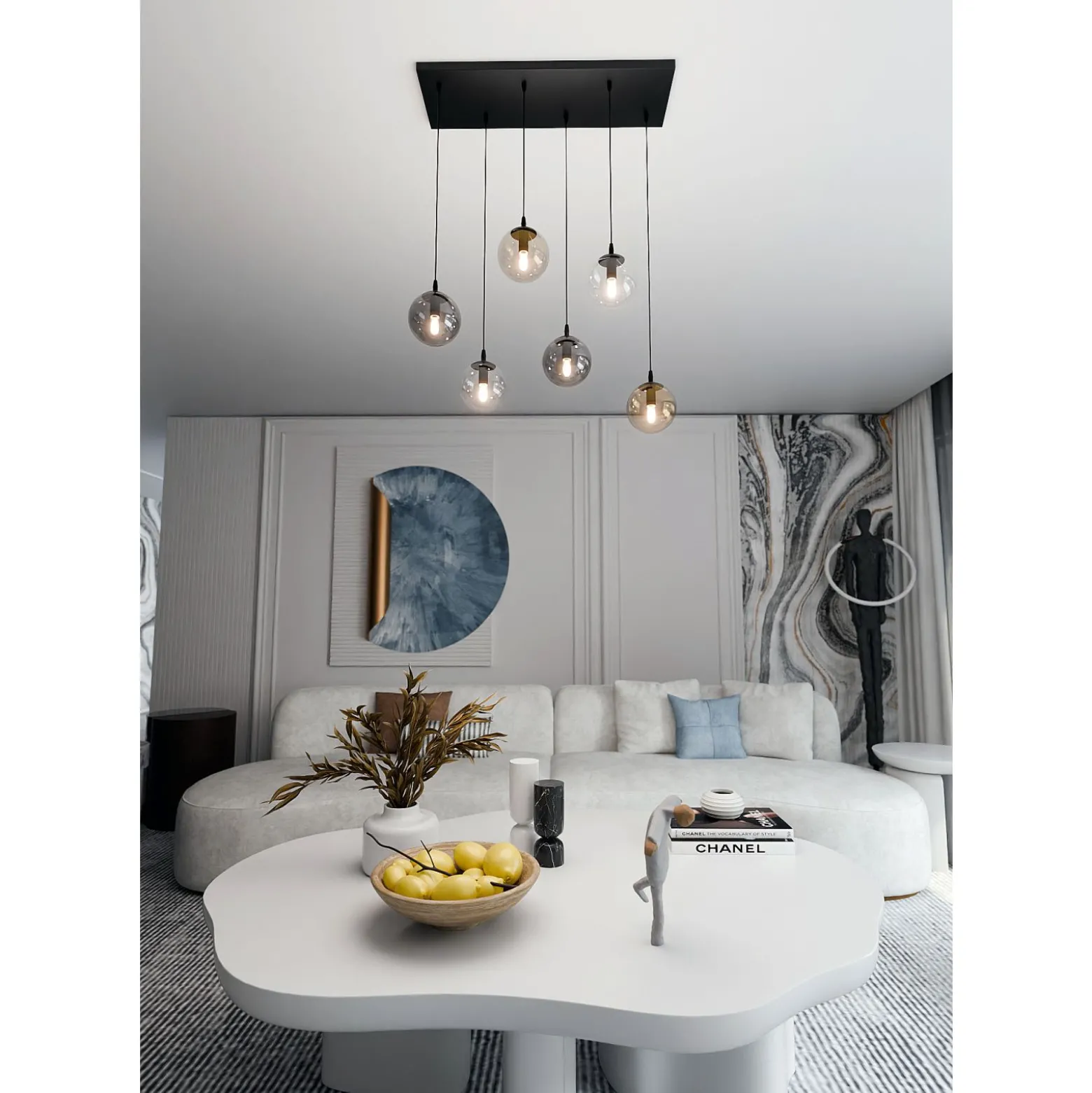 Emibig Pendellampa Cosmo Stål Svart | Passande för 6x E14 - Max 10W