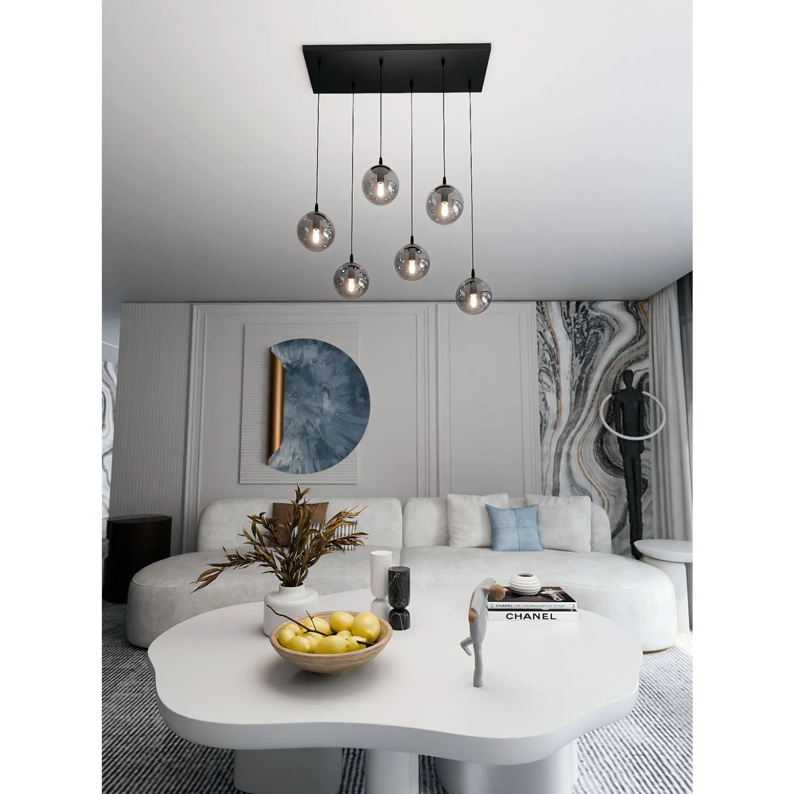 Emibig Pendellampa Cosmo Stål Svart | Passande för 6x E14 - Max 10W