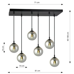Emibig Pendellampa Cosmo Stål Svart | Passande för 6x E14 - Max 10W