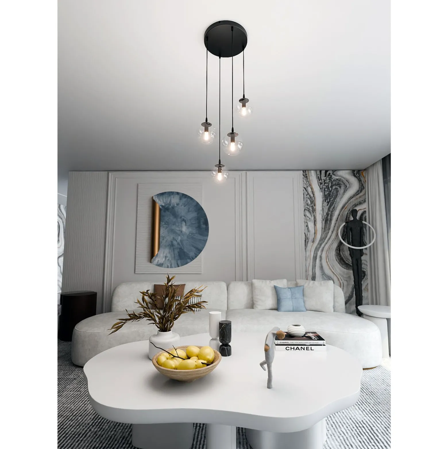 Emibig Pendellampa Cosmo Stål Svart | Passande för 4x E14 - Max 10W
