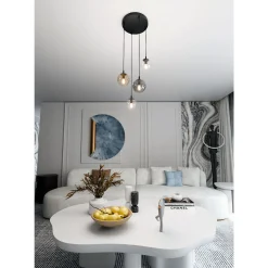 Emibig Pendellampa Cosmo Stål Svart | Passande för 4x E14 - Max 10W