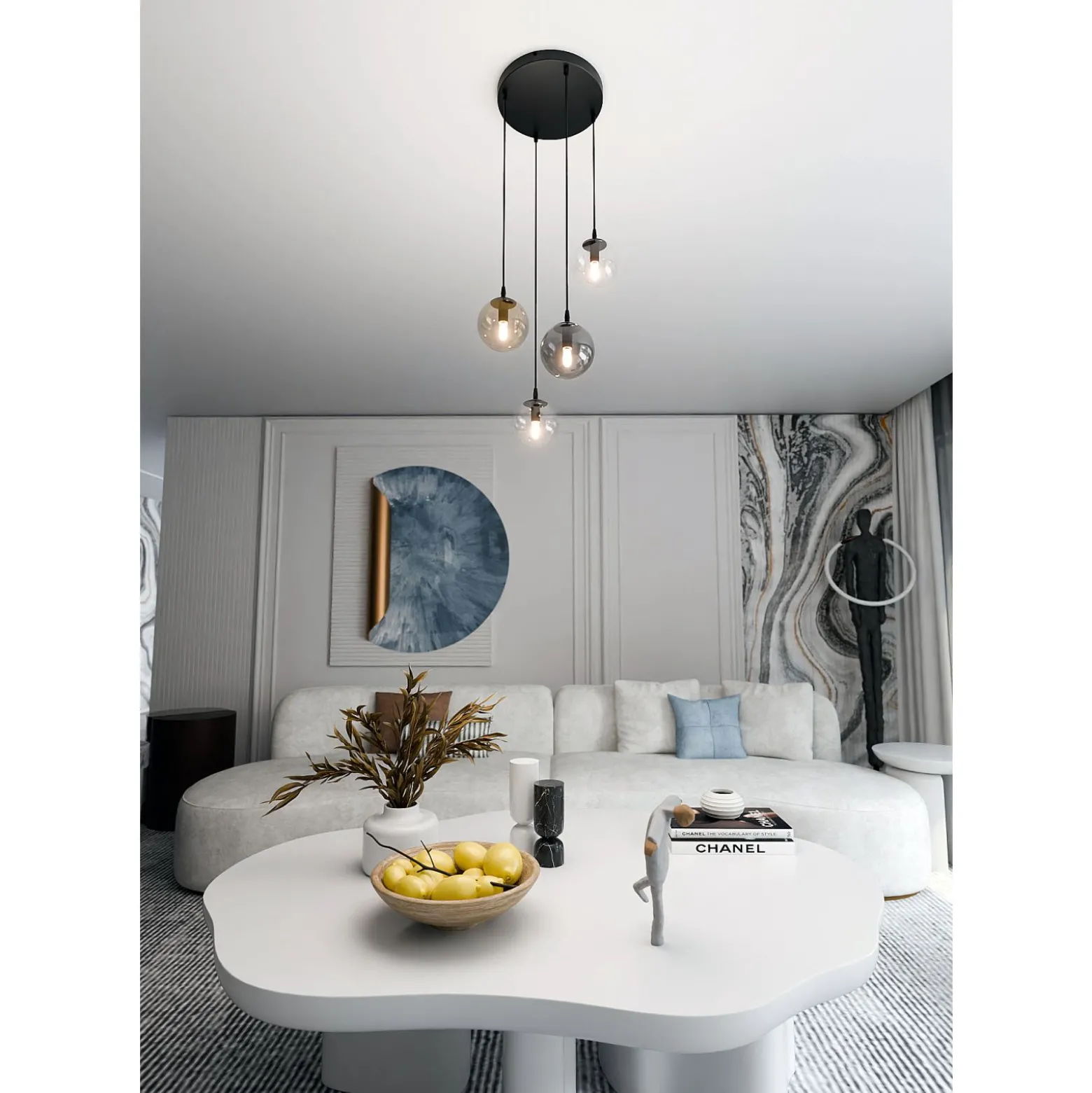 Emibig Pendellampa Cosmo Stål Svart | Passande för 4x E14 - Max 10W