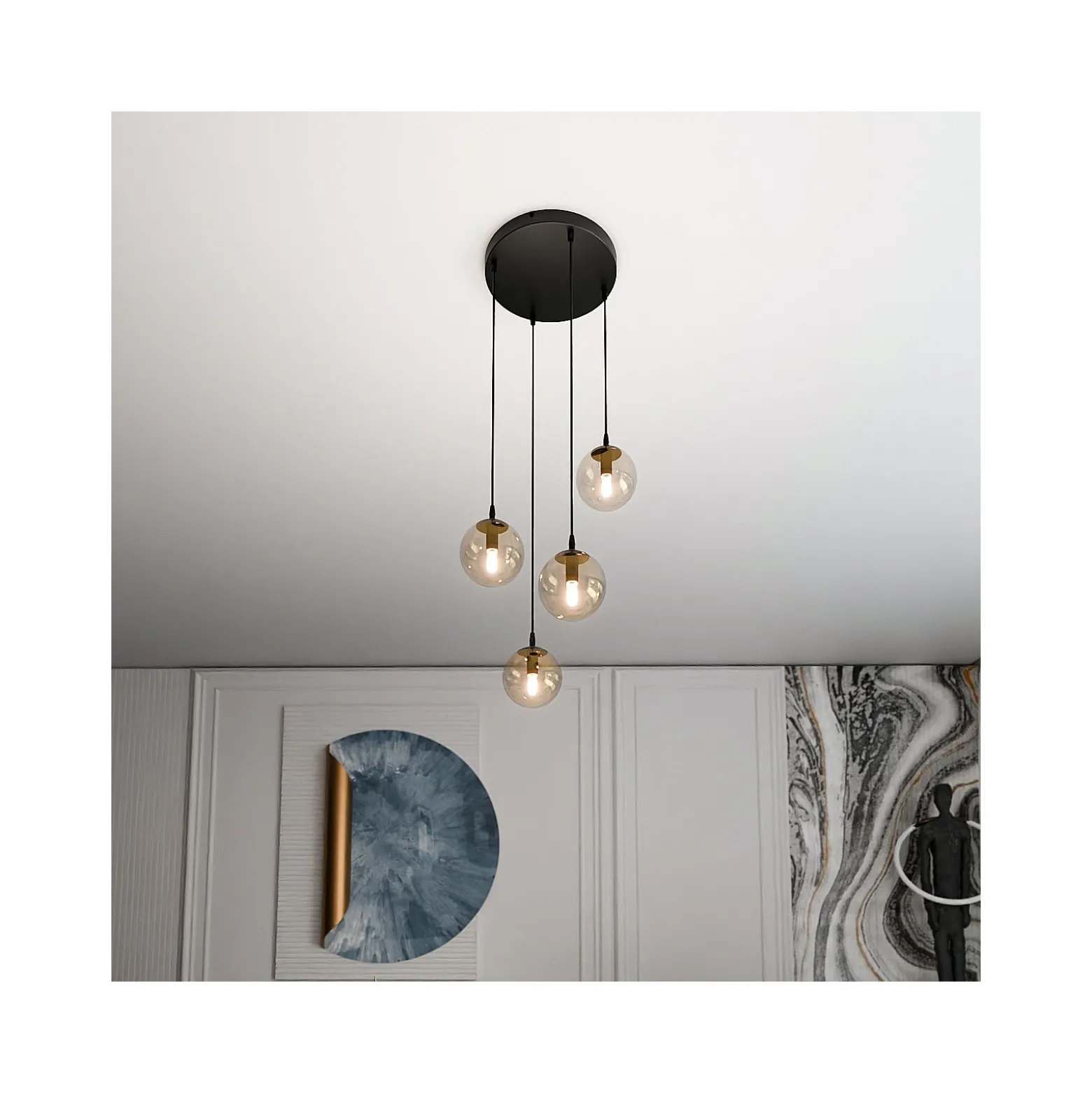 Emibig Pendellampa Cosmo Stål Svart | Passande för 4x E14 - Max 10W