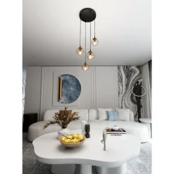 Emibig Pendellampa Cosmo Stål Svart | Passande för 4x E14 - Max 10W