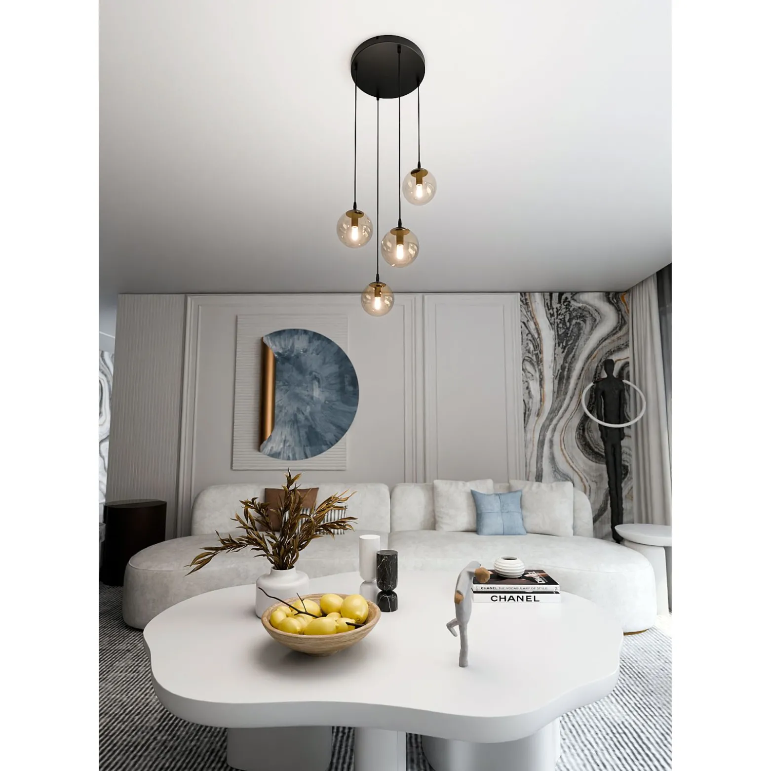 Emibig Pendellampa Cosmo Stål Svart | Passande för 4x E14 - Max 10W