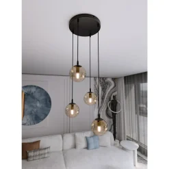 Emibig Pendellampa Cosmo Stål Svart | Passande för 4x E14 - Max 10W