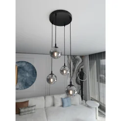 Emibig Pendellampa Cosmo Stål Svart | Passande för 4x E14 - Max 10W