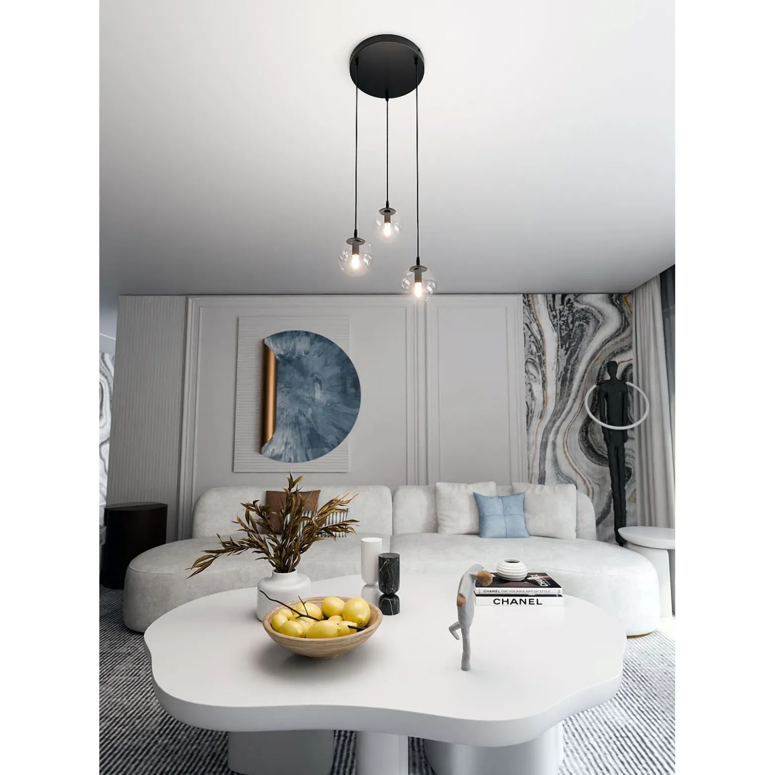 Emibig Pendellampa Cosmo Stål Svart | Passande för 3x E14 - Max 10W