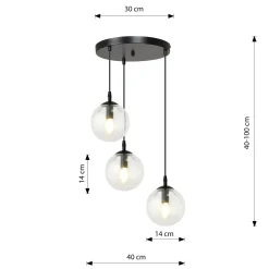 Emibig Pendellampa Cosmo Stål Svart | Passande för 3x E14 - Max 10W