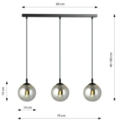 Emibig Pendellampa Cosmo Stål Svart | Passande för 3x E14 - Max 10W