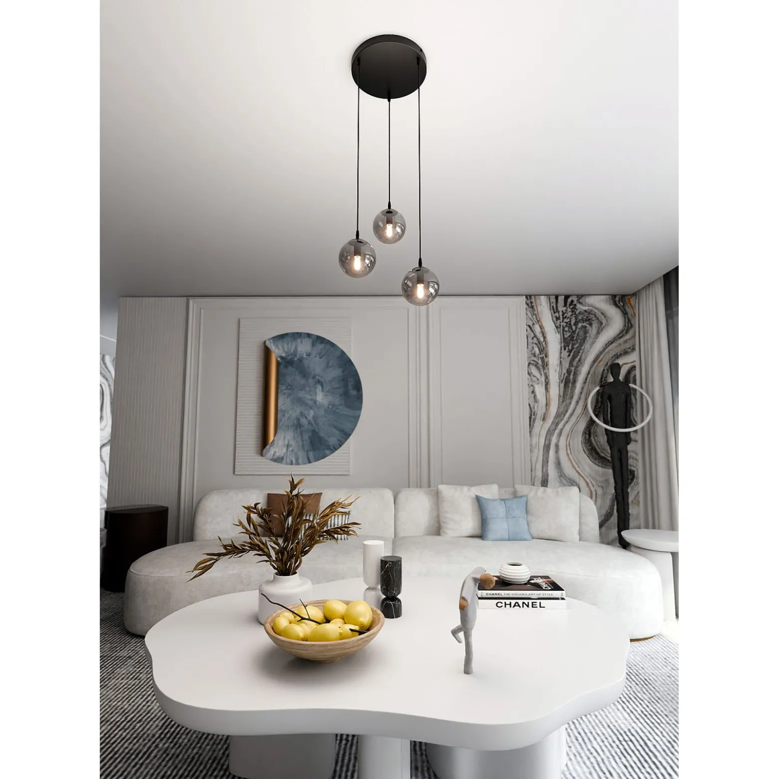 Emibig Pendellampa Cosmo Stål Svart | Passande för 3x E14 - Max 10W
